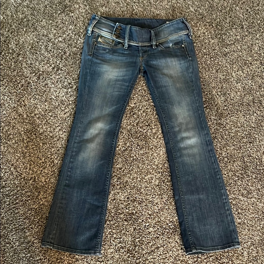 Diesel Blue Boot Cut Jeans with Vintage Wash